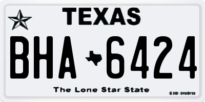 TX license plate BHA6424