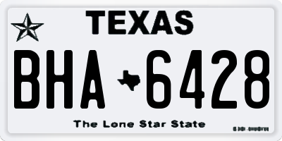 TX license plate BHA6428