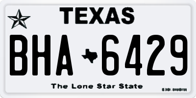 TX license plate BHA6429
