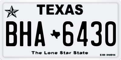 TX license plate BHA6430