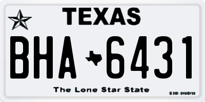 TX license plate BHA6431