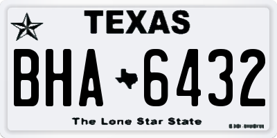 TX license plate BHA6432