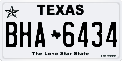 TX license plate BHA6434