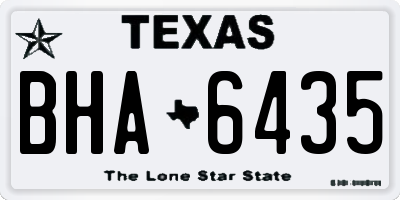 TX license plate BHA6435