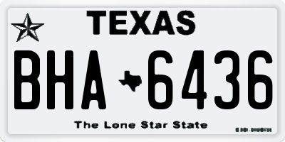 TX license plate BHA6436