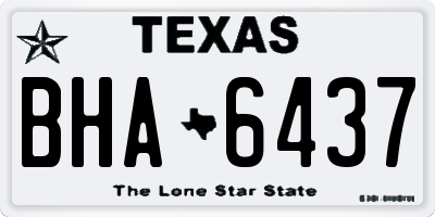 TX license plate BHA6437