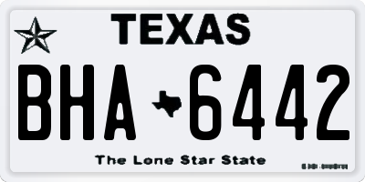 TX license plate BHA6442