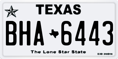 TX license plate BHA6443