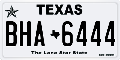 TX license plate BHA6444