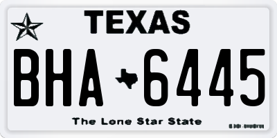 TX license plate BHA6445