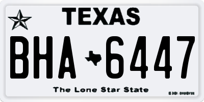 TX license plate BHA6447