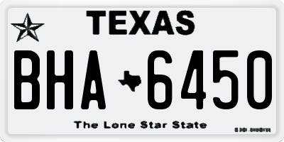 TX license plate BHA6450