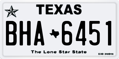 TX license plate BHA6451