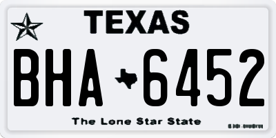 TX license plate BHA6452