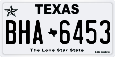 TX license plate BHA6453