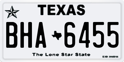 TX license plate BHA6455