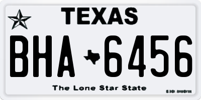 TX license plate BHA6456