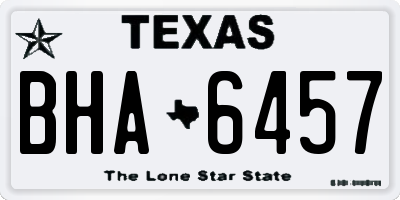 TX license plate BHA6457