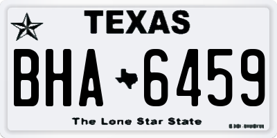 TX license plate BHA6459