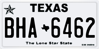 TX license plate BHA6462