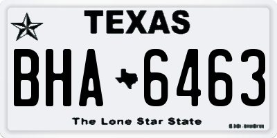 TX license plate BHA6463