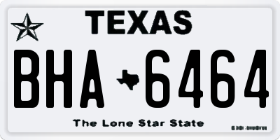 TX license plate BHA6464