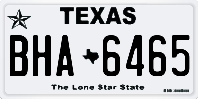 TX license plate BHA6465
