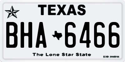 TX license plate BHA6466