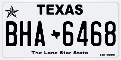 TX license plate BHA6468