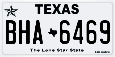 TX license plate BHA6469