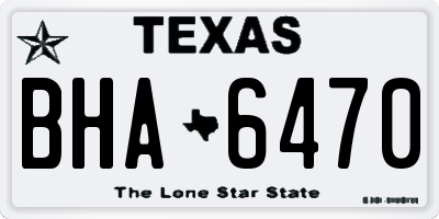 TX license plate BHA6470