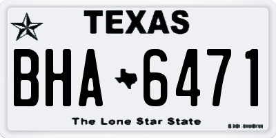 TX license plate BHA6471