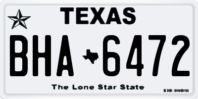 TX license plate BHA6472