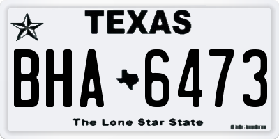 TX license plate BHA6473