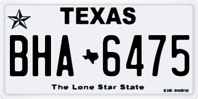 TX license plate BHA6475
