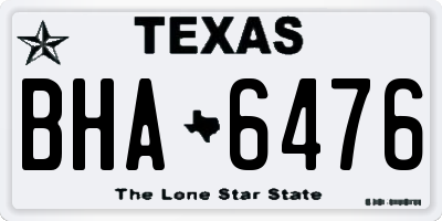 TX license plate BHA6476