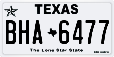 TX license plate BHA6477