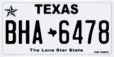 TX license plate BHA6478