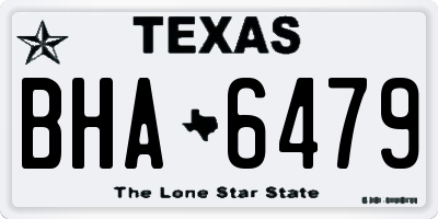 TX license plate BHA6479