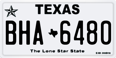TX license plate BHA6480