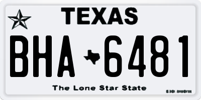 TX license plate BHA6481