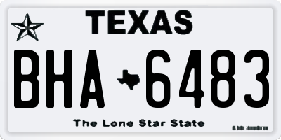 TX license plate BHA6483
