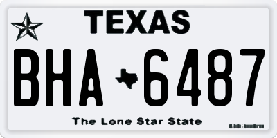 TX license plate BHA6487