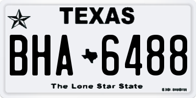 TX license plate BHA6488