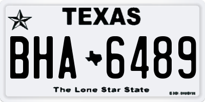 TX license plate BHA6489