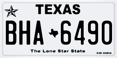 TX license plate BHA6490