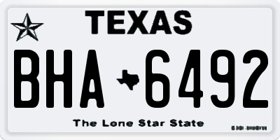 TX license plate BHA6492