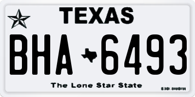 TX license plate BHA6493