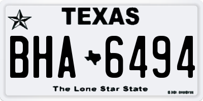 TX license plate BHA6494