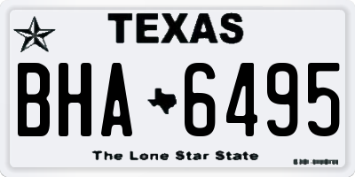 TX license plate BHA6495